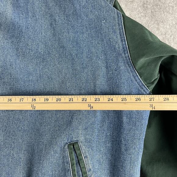 Vintage Cambridge Classics Bomber Varsity Jacket Mens XL Denim Quilted 90s Y2K - Picture 7 of 15